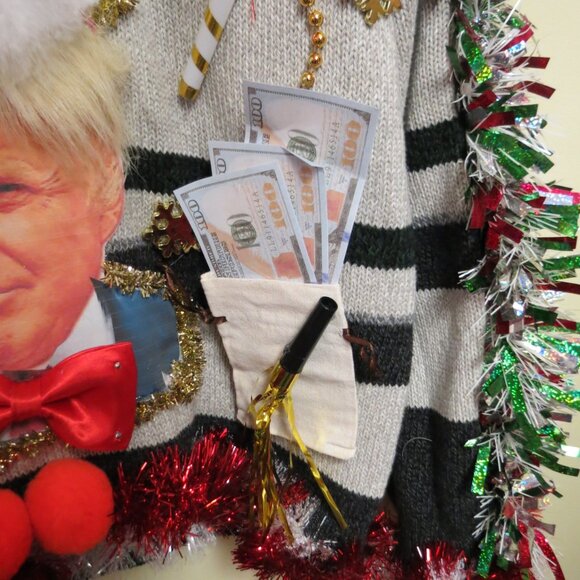 Trump Ugly Christmas Sweater Mens size Large, Funny - Picture 6 of 10